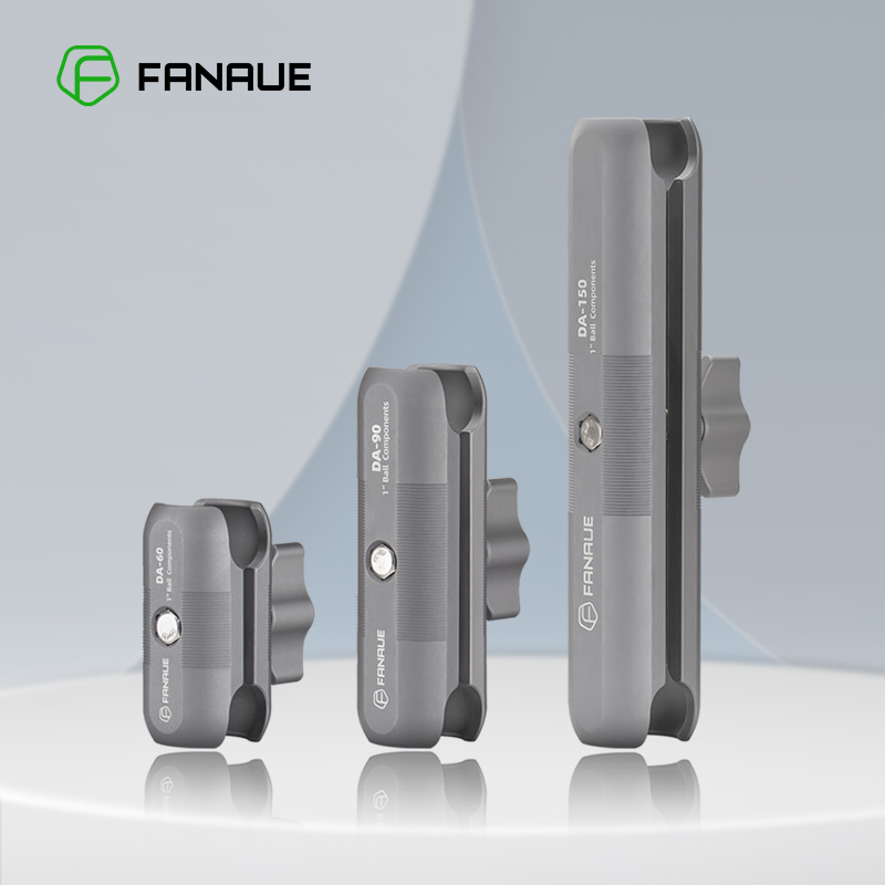 FANAUE-Brazo de doble enchufe de aleación de aluminio, soporte de cabeza de bola de 25mm/1 pulgada, abrazadera de montaje para bicicleta, cámara de motocicleta, soportes de RAM