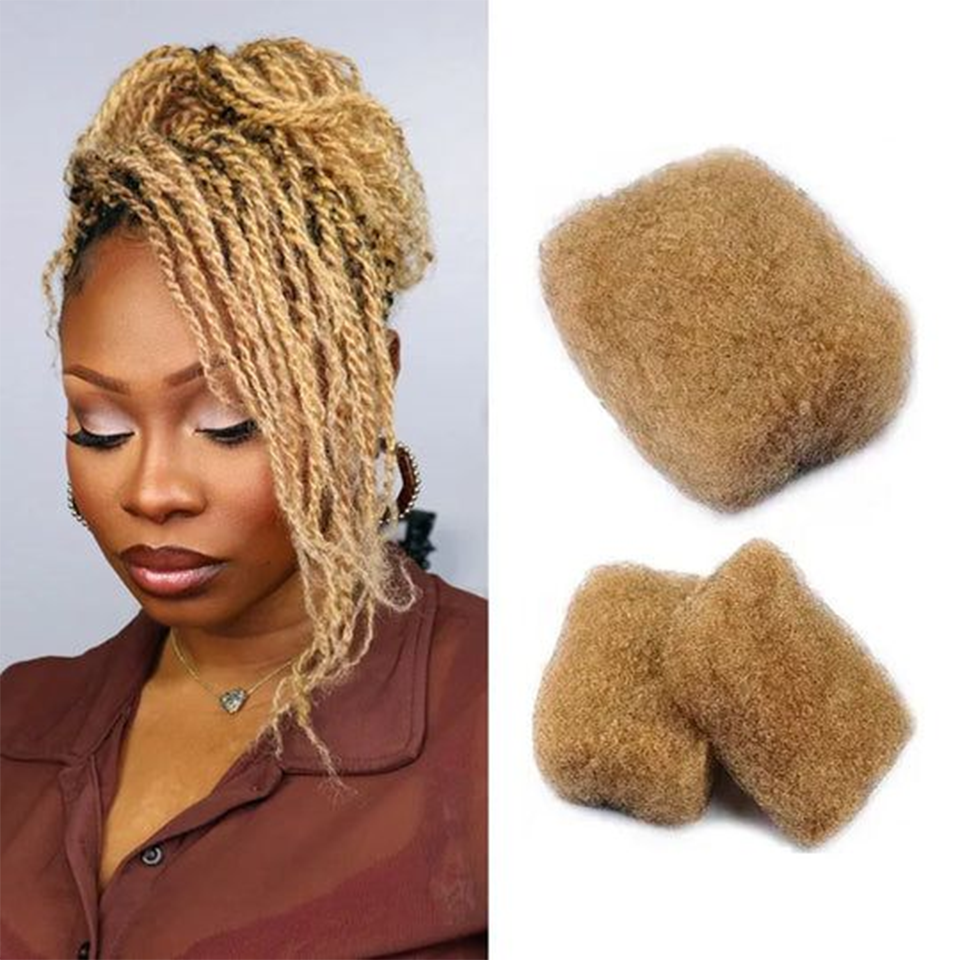 Afro rizado a granel 100% cabello humano rizado a granel para rastas Twist Locs extensiones de cabello trenzado Color Natural trenzas de cabello