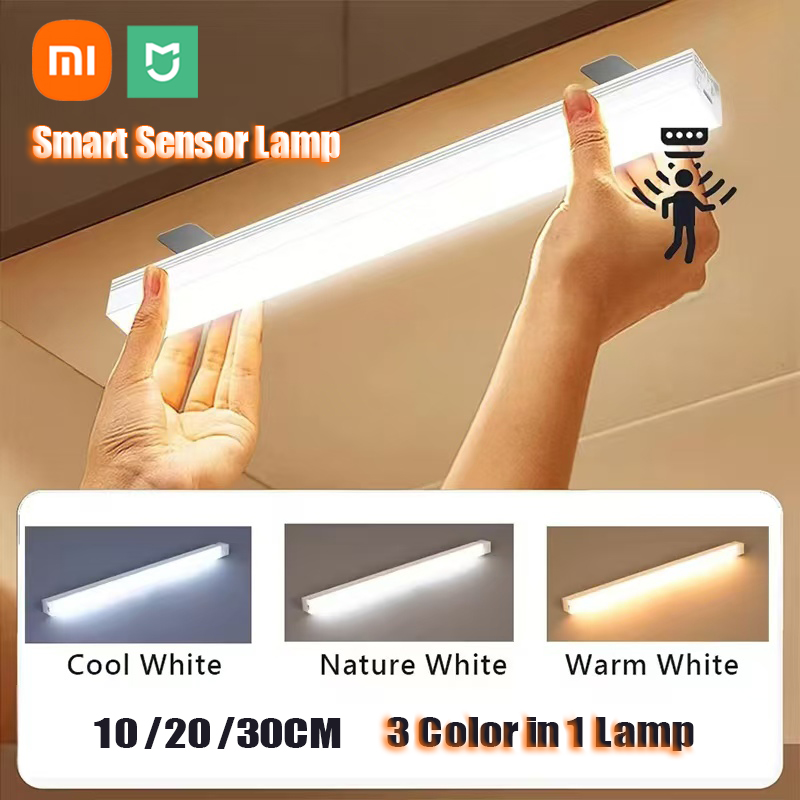Xiaomi Mijia Sensor de movimiento LED luz nocturna inducción recargable portátil inalámbrico lámpara de gabinete magnético para cocina cabecera