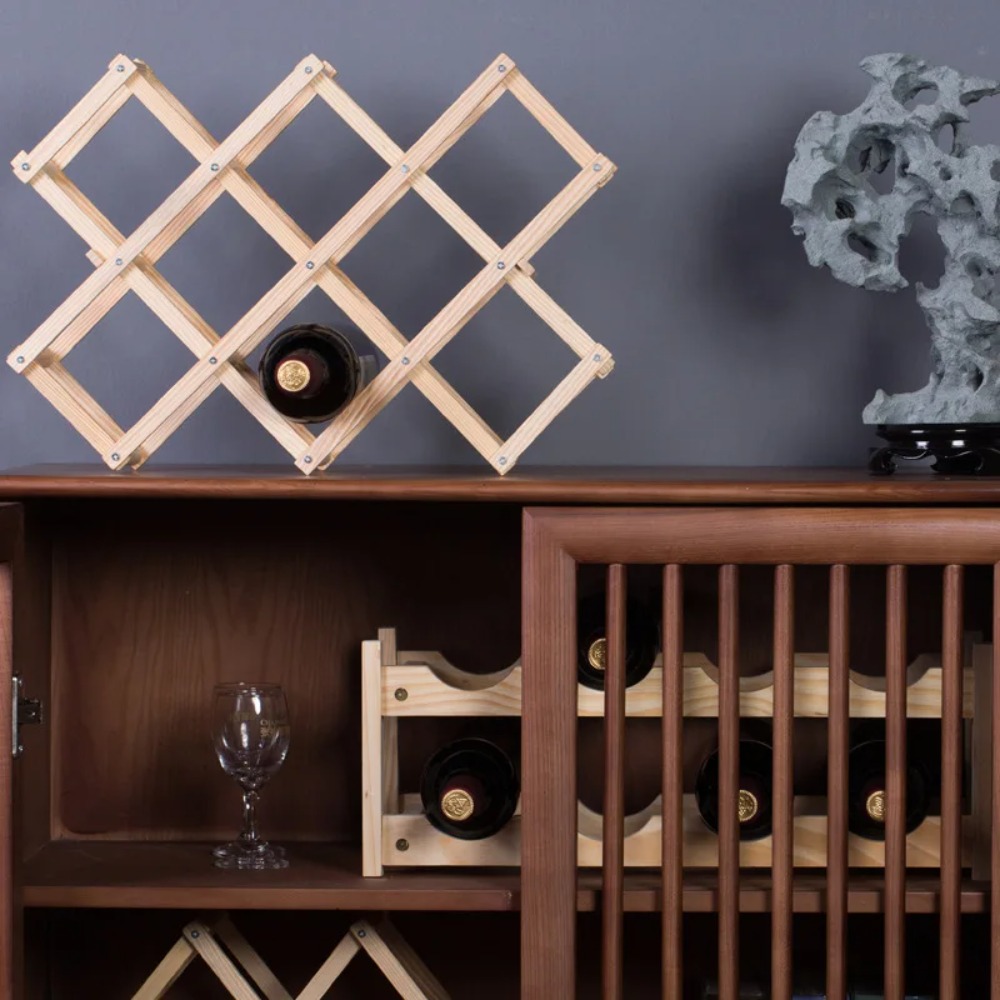 Holz Weinregal Kreative zusammenklappbare Weine Halter Multifunktions Rotwein Flasche Display Rack Bar Lagerregale Organizer