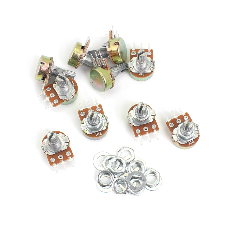 10PCS WH148 15mm 3pin Linear Potentiometer Mit Muttern Und Unterlegscheiben 1K 2K 5K 10K 20K 50K 100K 250K 1M Potentiometer Kit