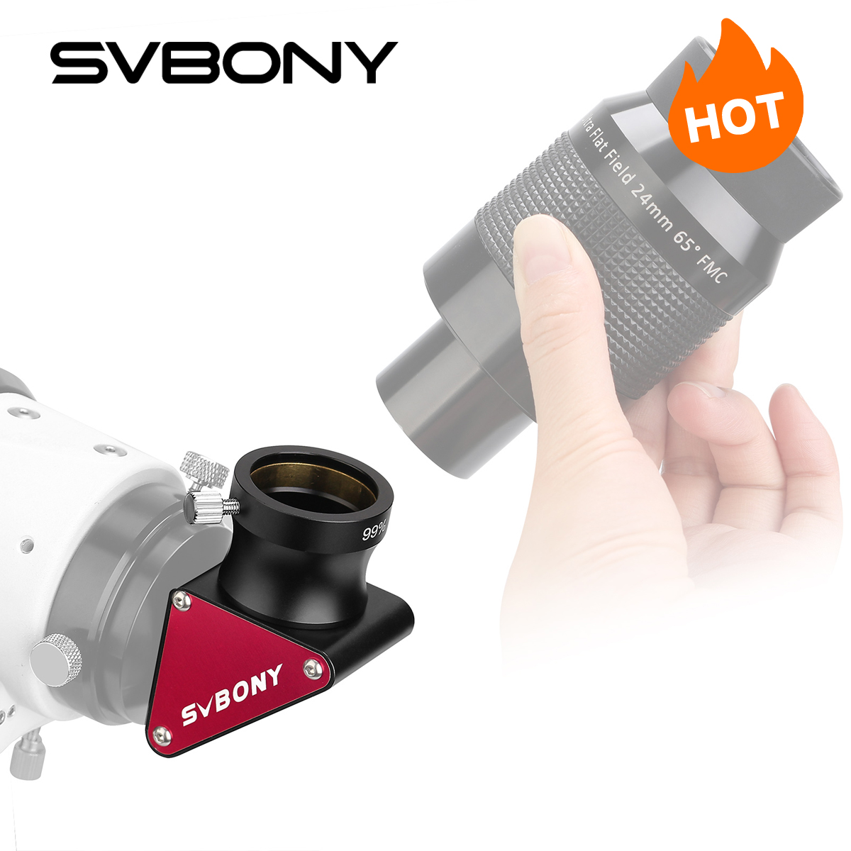 SVBONY SV188P Télescope 1,25'' Miroir diélectrique à 90 degrés Diagonal 99% de réflectivité Revêtements diélectriques
