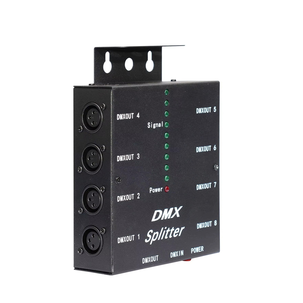 DMX Splitter Ports Channels 3Pin Optical Istribution Amplifier for DJ Disco Wedding DMX Stage Lighting Effect