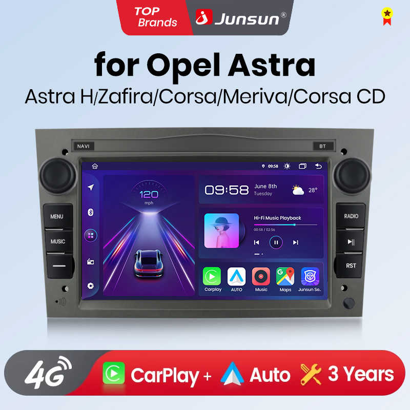 Junsun CarPlay Android Auto Opel Astra H J Vectra Vauxhall Antara Zafira Corsa C D Vivaro Meriva Veda Radio For Car autoradio