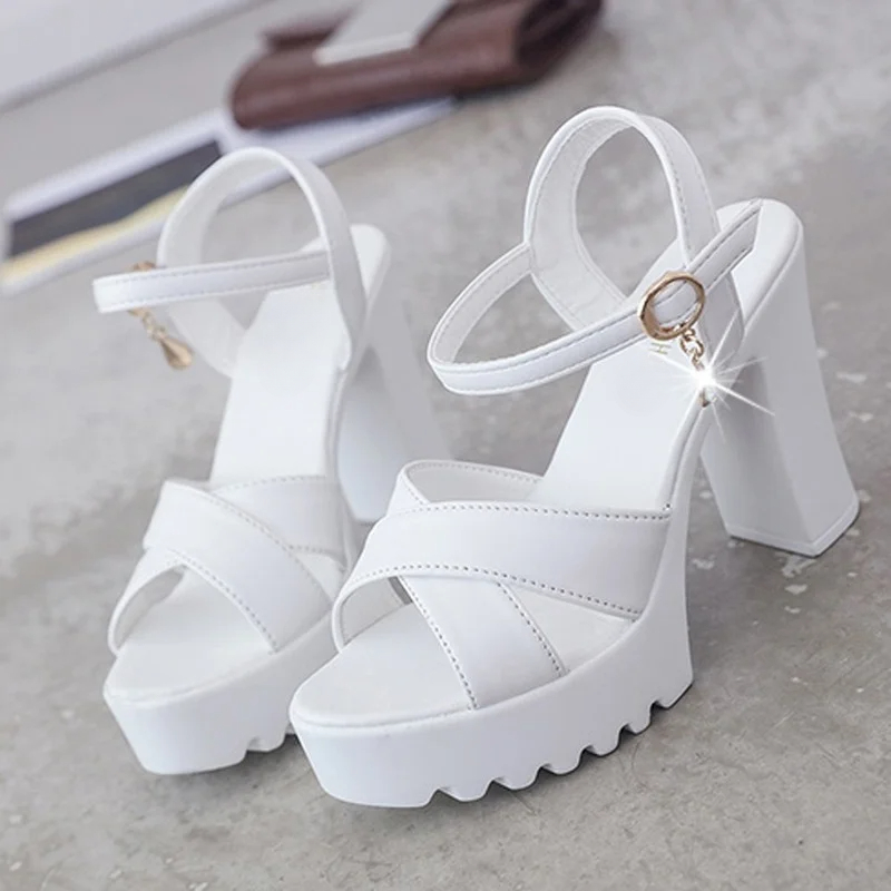 Frauen Fisch Mund Plattform High Heels Keile Schnalle Sandalen Flach Hohl Offene spitze Schuhe Frau Party Schritt Büro Pumpen