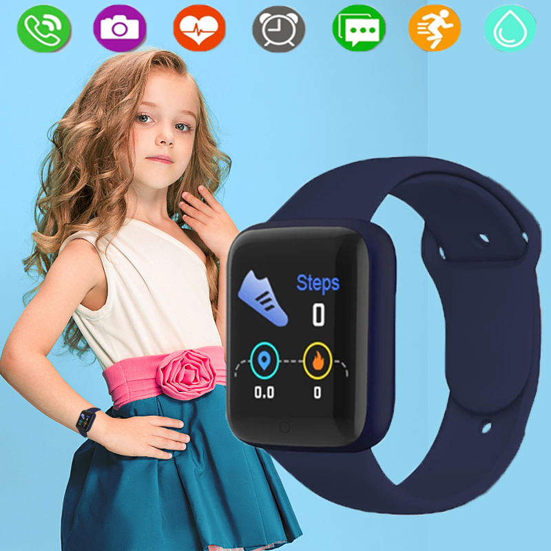 Relógio digital inteligente infantil com relógio conectado contagem de passos monitoramento de frequência cardíaca bluetooth wirstwatch para homens