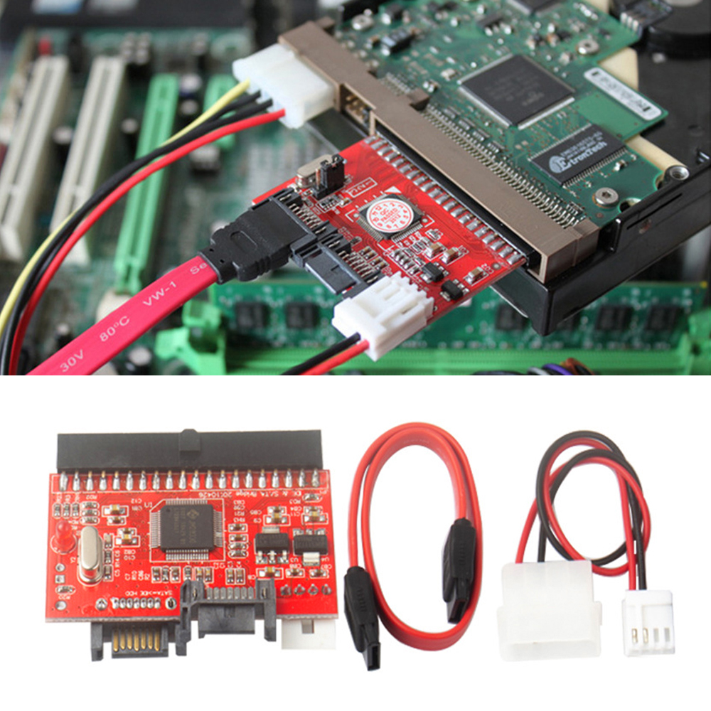 Convertitore adattatore HDD IDE-SATA bidirezionale porta seriale-ATA 40pin con cavo