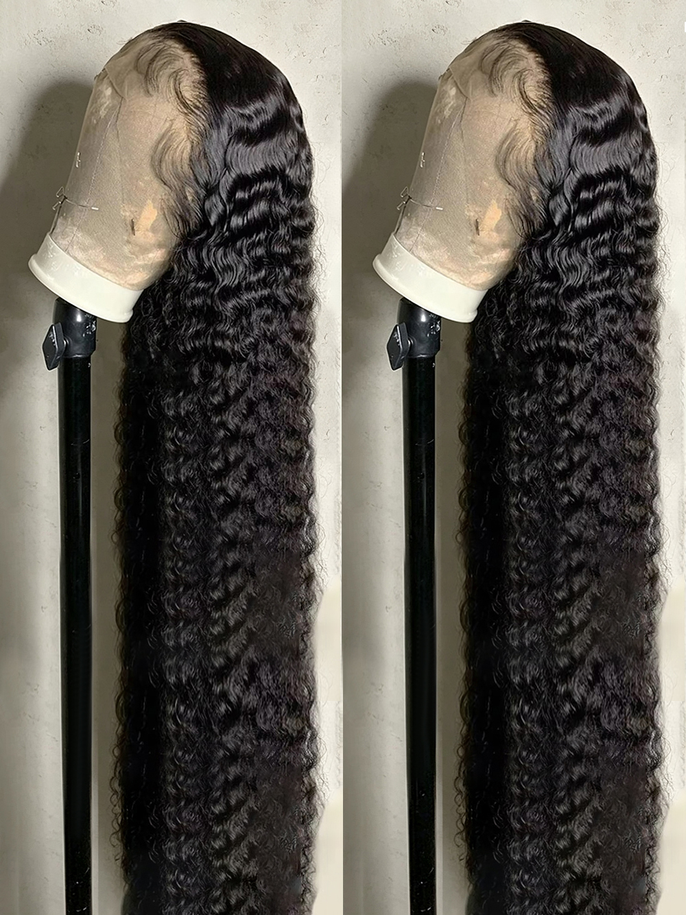 40 50 Inch Deep Wave Lace Front Wig 13x6 HD Transparante Lace Frontal Haarwerk van Echt Haar 360 Full Lace Remy Krullende Haarwerk voor Vrouwen 250% Dichtheid 13x4 Braziliaans Echt Haar Natuurlijk Zwart