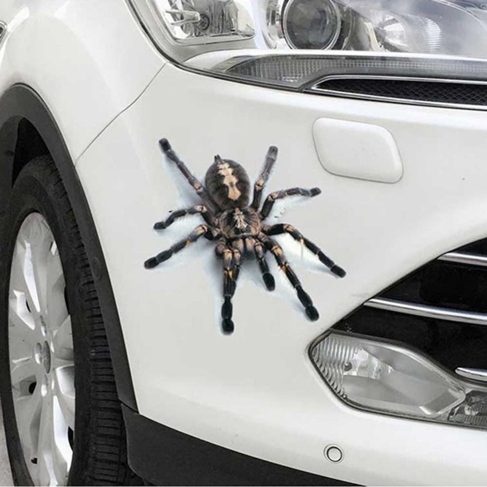 Divertido coche pegatina de Animal 3D araña lagarto escorpión pegatina de coche vehículo ventana espejo parachoques calcomanía Decoración