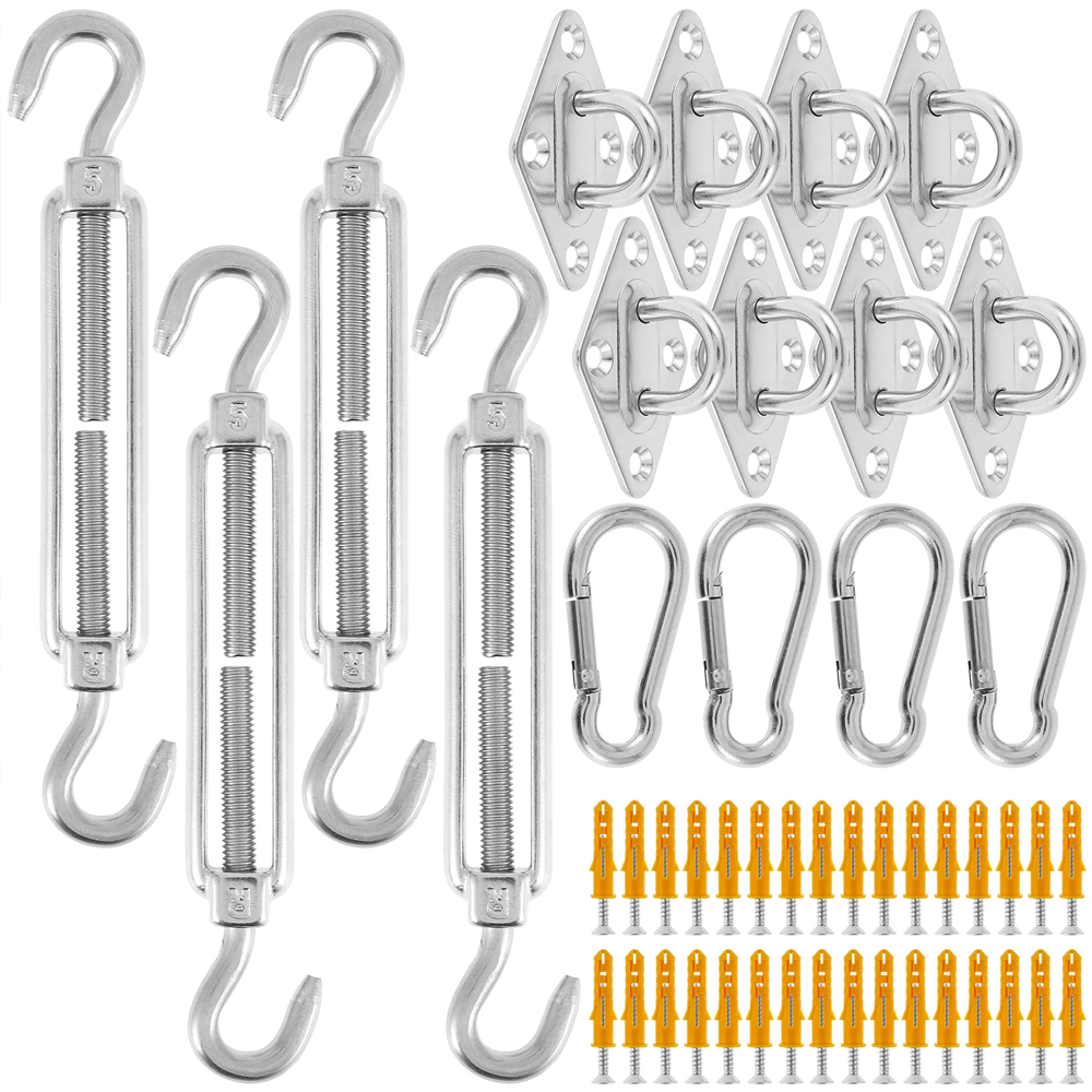 Ensemble de fixation d'installation de voile de pare-soleil en acier inoxydable, Kit de matériel de tente de Camping robuste pour outils de fixation de pare-soleil de jardin domestique