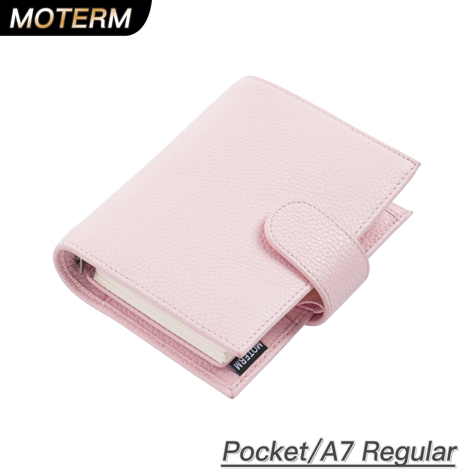 Moterm Regular 2,0 tamaño de bolsillo planificador de anillos cuero de grano de guijarro genuino A7 cuaderno Agenda organizador diario cuaderno de bocetos