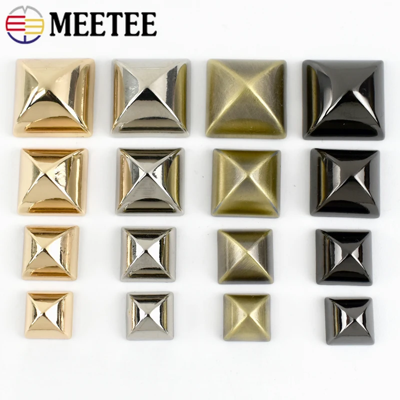 10/20/30Pcs 10/12/15/18mm Square Tent Screws Bucket Belt Rivet Foot Spikes Buckle Metal Bag Bottom Webbing Band Decorate Buckles