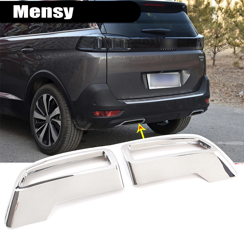 Voor Peugeot 3008 5008 4008 2017-2022 auto uitlaatpijp cover achter uitlaat pijp staart keel frame ABS auto-onderdelen