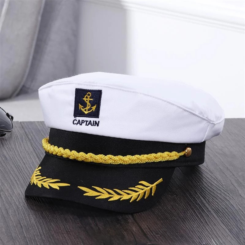 Adult Yacht-Sailor Captain Hat Adjustable Men's and Women's Party Hat Makeup Ball Dressing Event Excellent Stylish Accessories