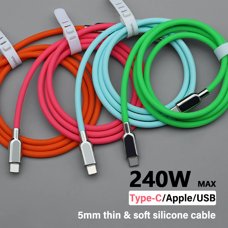 Кабель для быстрой зарядки USB C Type-C емкостью 240 Вт PD3.1 для iPhone 15 16 17 Huawei Samsung S23 S24 S25 Xiaomi