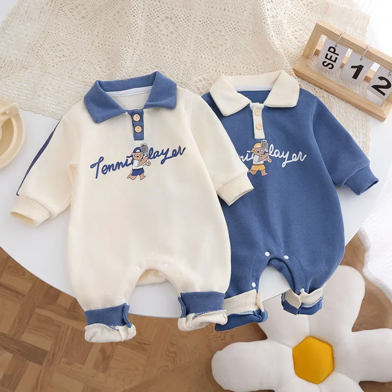 Ubranka dla niemowląt Chłopcy Dziewczynki Niemowlęta Przystojne Onesies Noworodek Strój na wyjście Body i jednoczęściowe Ubrania na wiosnę i jesień Pajacyki