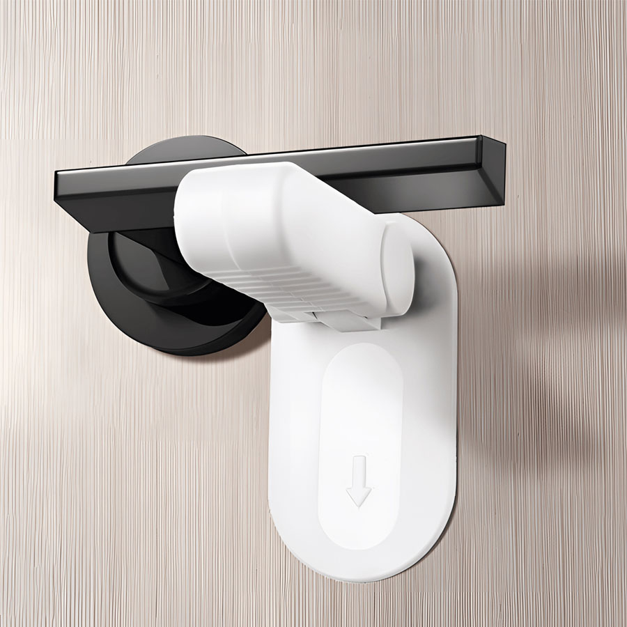 Fechadura de haste de porta de plástico universal, alça anti-abertura, trava de segurança para crianças e bebês, sem perfuração, botão oculto multifuncional
