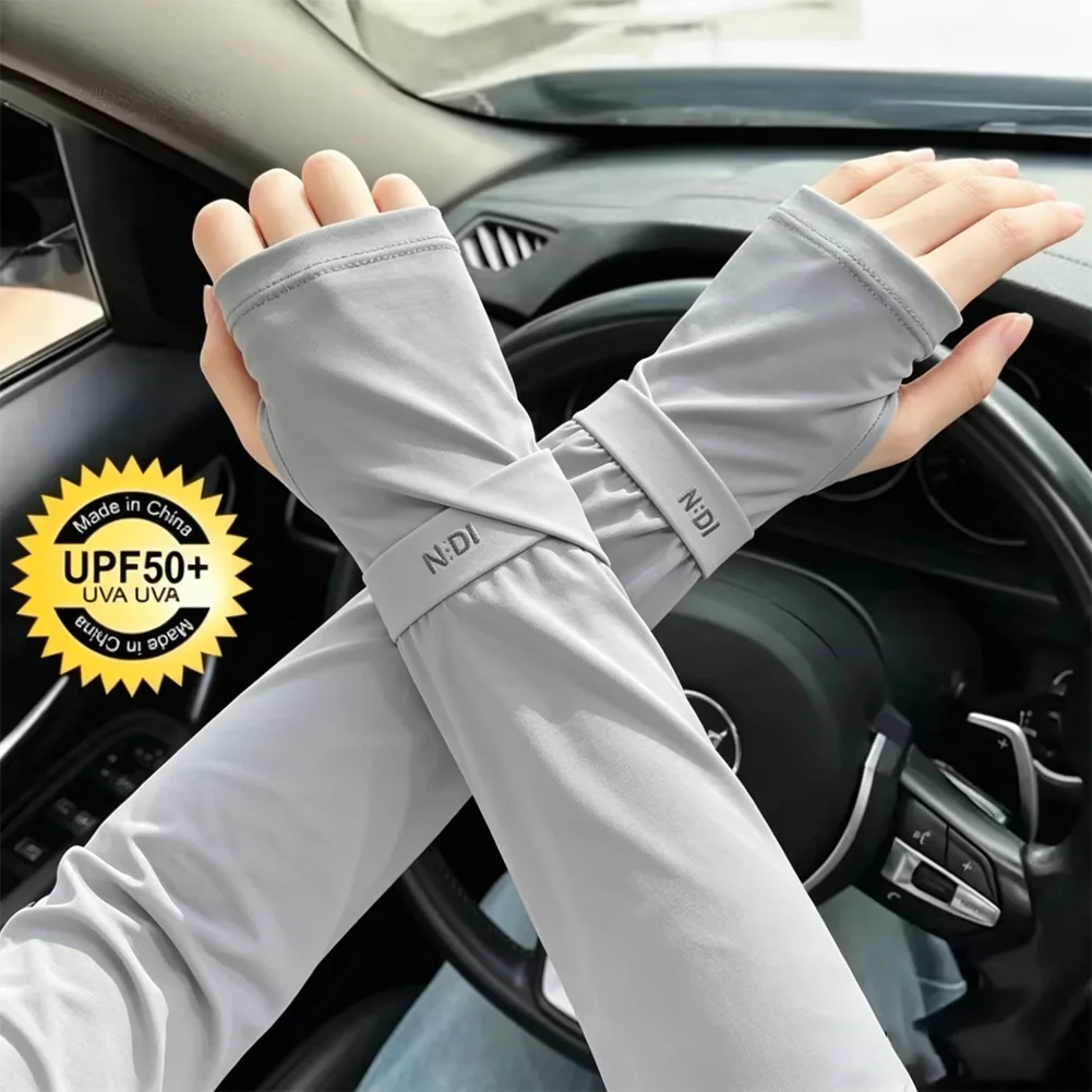 1 paar heren ijsarmmouwen zonnebrandcrème elastische rijhandschoenen buiten UV-bescherming armhoezen mouwen lichtgewicht coole mof nieuw