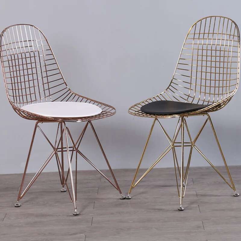 Sillas de comedor de Metal dorado, sillas de comedor minimalistas nórdicas modernas para balcón, salón, diseño de Apartamento, muebles de Salle Manger