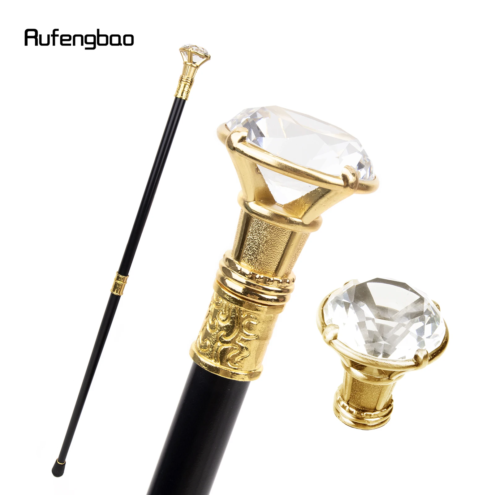 Golden Diamond Type Wandelstok Mode Decoratieve Wandelstok Gentleman Elegante Cosplay Cane Knop Crosier 93Cm