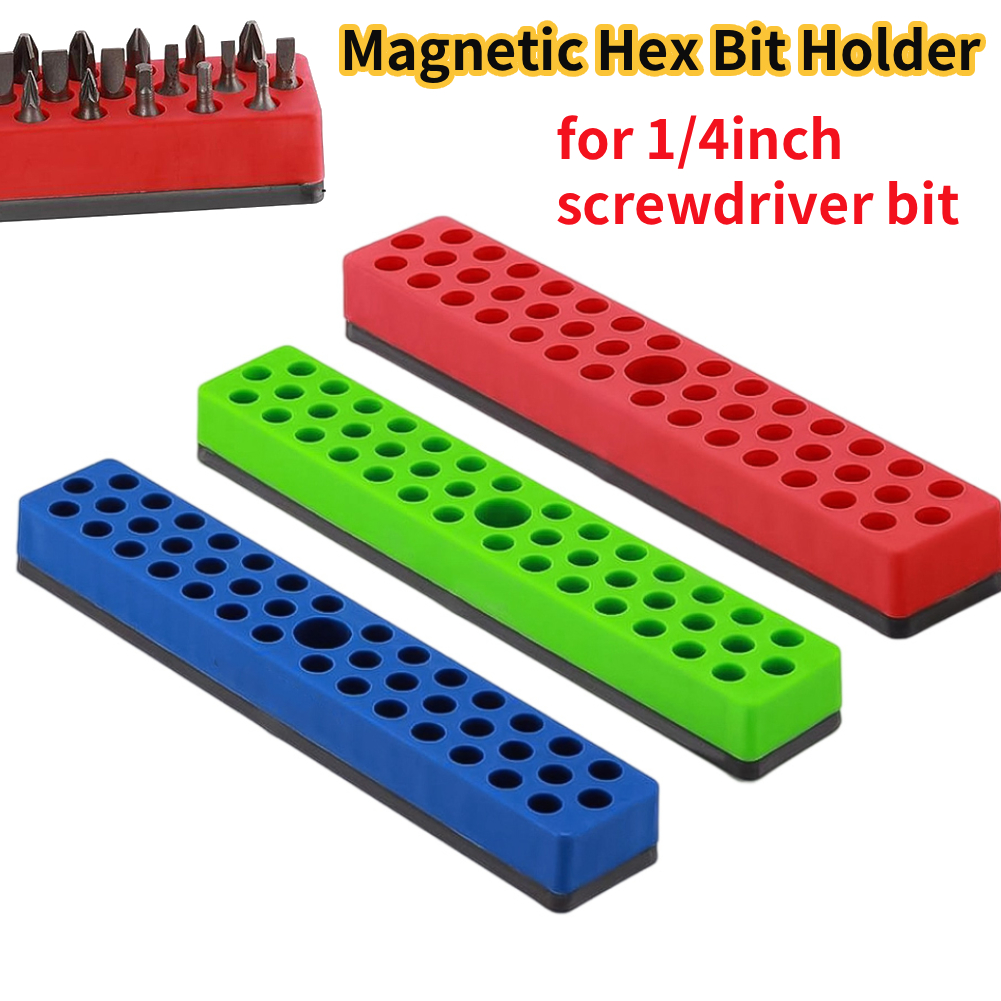 Organisateur de porte-embout hexagonal magnétique à 43 trous, pour tournevis de 1/4 pouces, organisateur de rangement d'embouts, boîtes à outils, boîte de rangement de foret