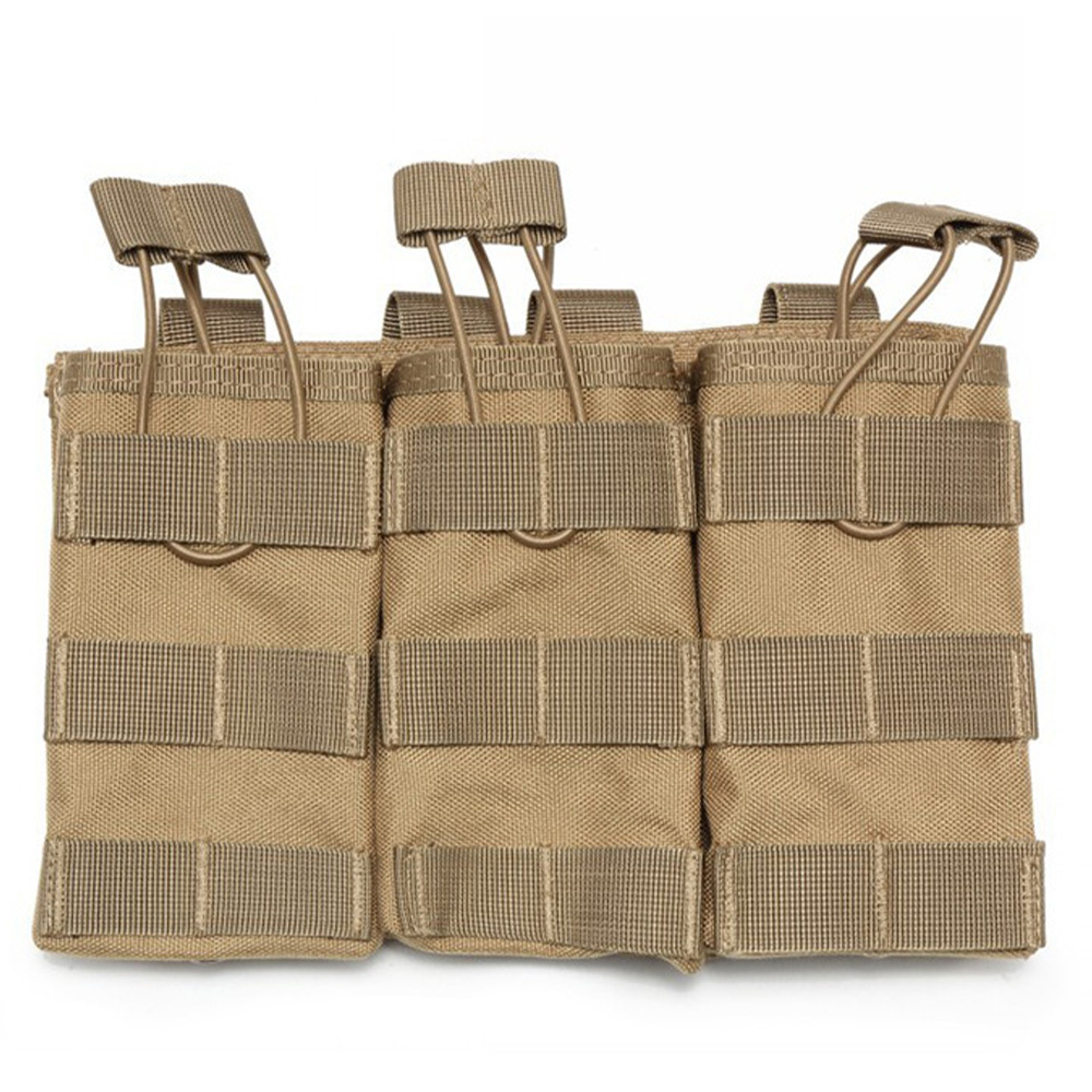Bolsa Tática Tripla MOLLE para Carregadores de Rifle Airsoft, Acessórios para Colete de Caça