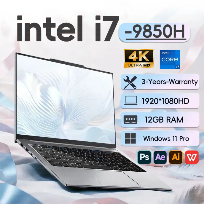 Portátiles con Windows 11 Pro y Office, Intel Core i7 9850H, 16GB de RAM, 1TB SSD, para juegos y estudio, computadora portátil, PC