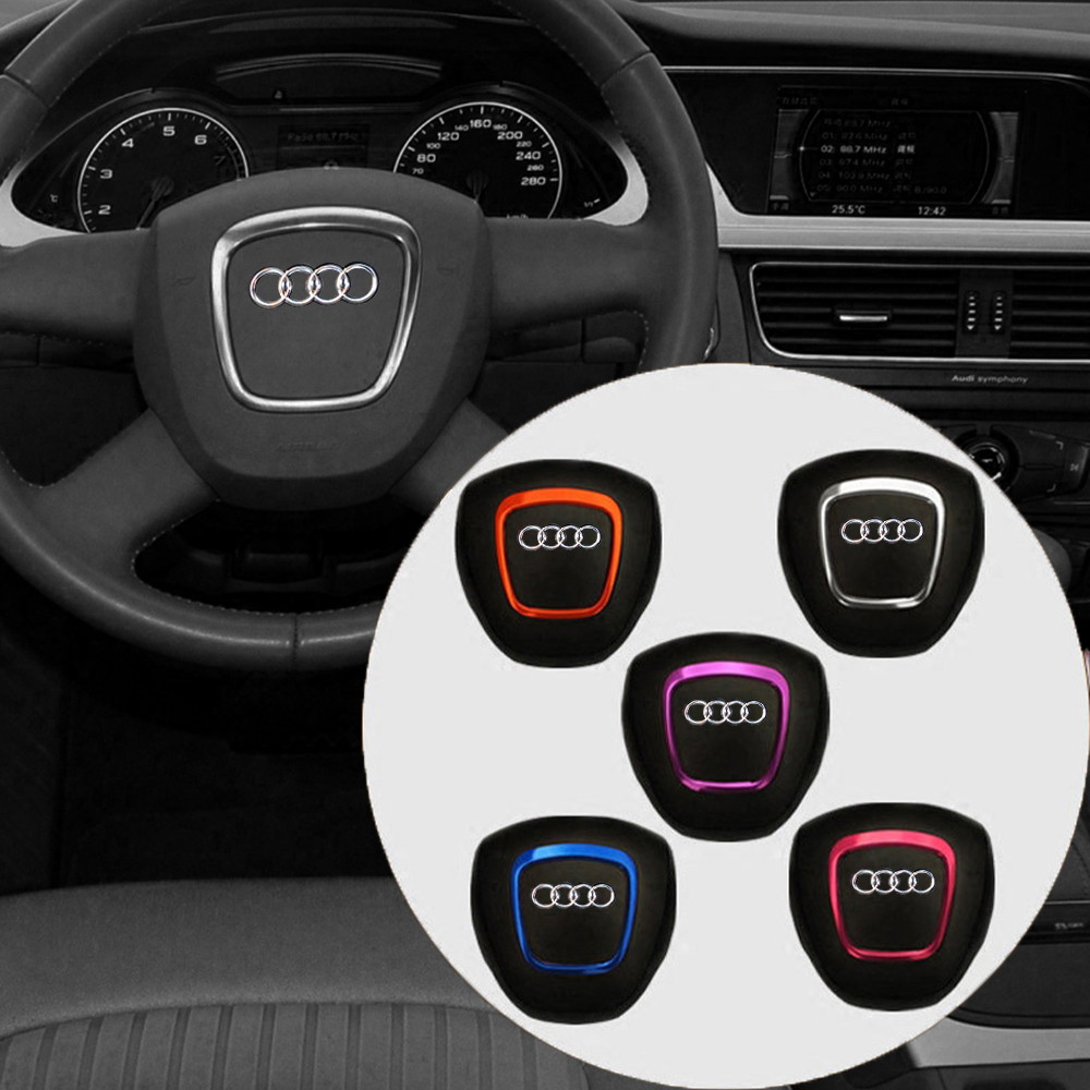 Auto Lenkrad Ring Aufkleber Rahmen Metall Abdeckung Innen Dekor Auto Zubehör Für Audi A3 8P S3 A4 B6 B7 b8 A5 A6 C6 Q5 Q7