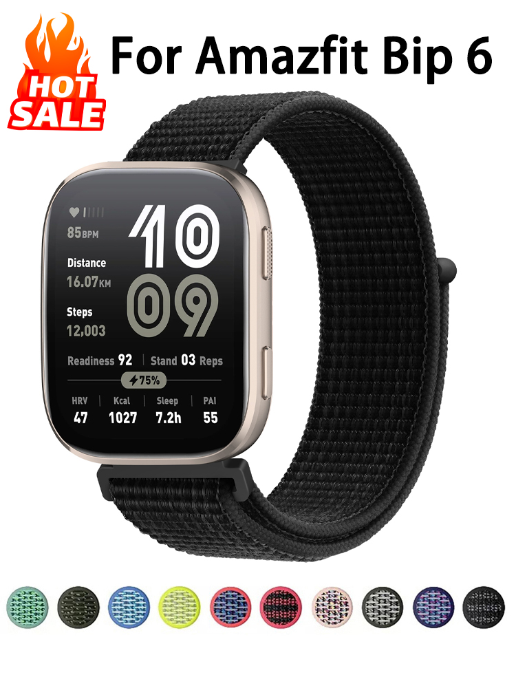 Нейлоновый ремешок-петля для Amazfit Bip 6, спортивный дышащий браслет, умный Correa Amazfit Bip6, умный ремешок для часов 22 мм, аксессуары