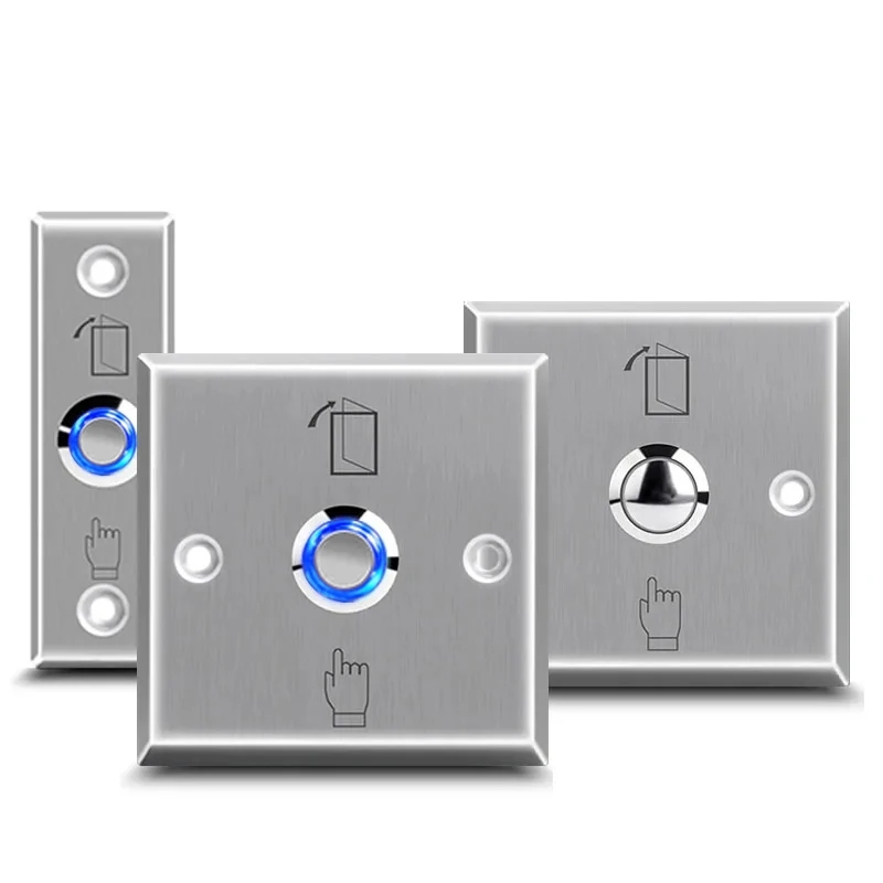12V Creative Exit Button Push Switch Door Stainless Steel Opener Release Buttons for Access Control Electronic Gate Lock