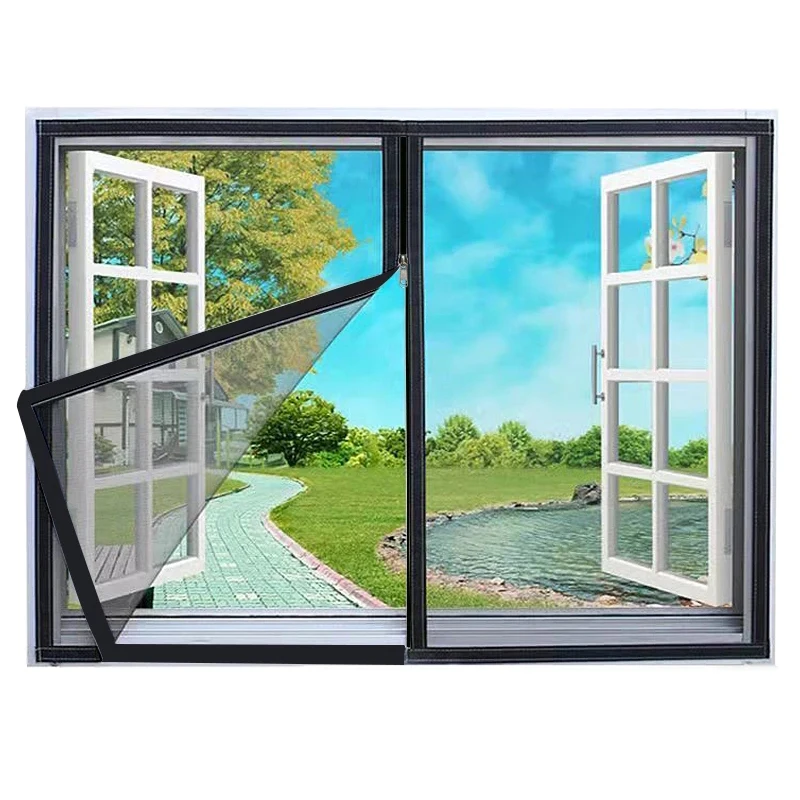 Mosquitera autoadhesiva con cremallera, mosquitera antimosquitos para ventana, mosquitera personalizada, mosquiteras para ventanas