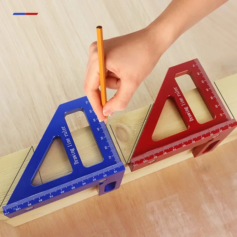 Règle pour le travail du bois, disposition carrée, Triangle à onglet, jauge métrique 45 degrés 90 degrés, outils de mesure Fnicel, outils pour le travail du bois
