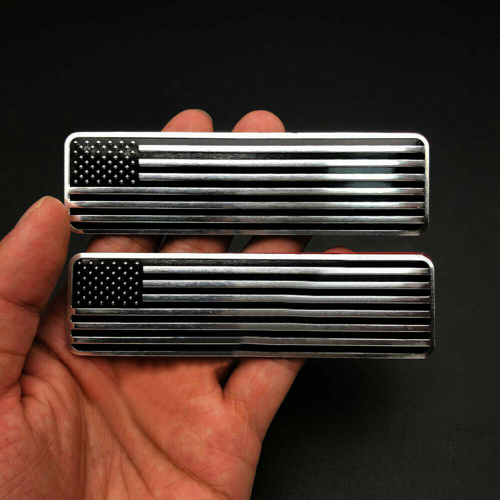 Insignia de emblema de afinación de coche, accesorios de carenado de Metal negro, bandera americana de EE. UU., pegatina de motocicleta, piezas exteriores, 2 uds.