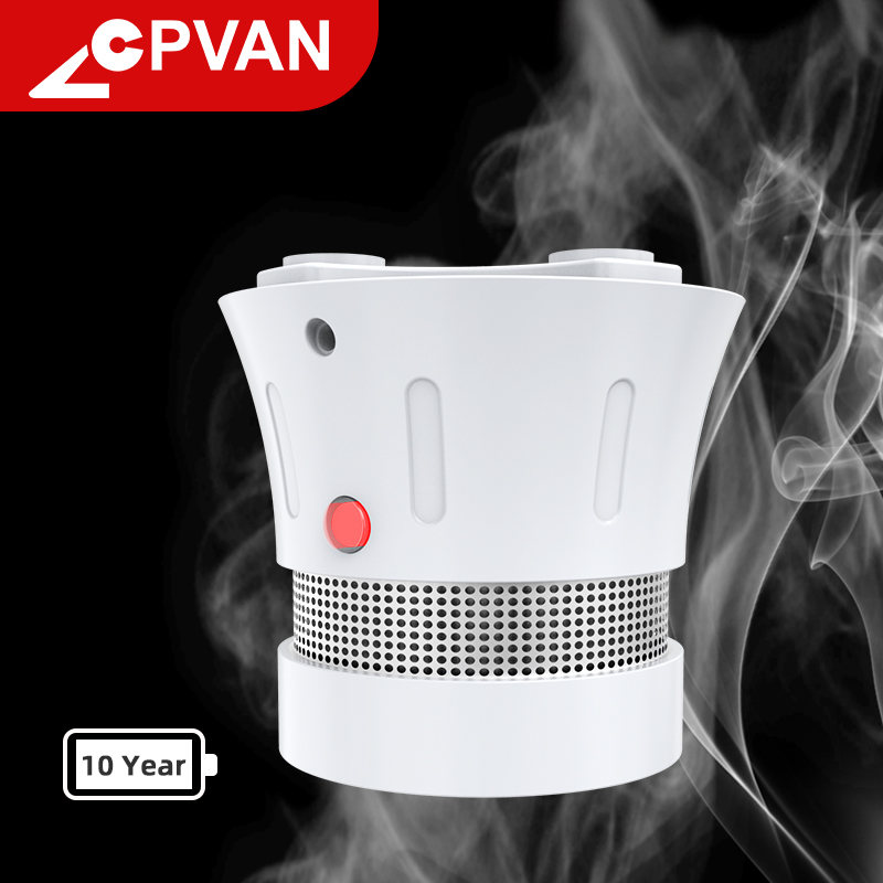 Cpvan Onafhankelijke Rookmelder Alarm 10 Jaar Batterij EN14604 Ce Gecertificeerd Standalone Branddetectie Alarm Sensor Beveiliging