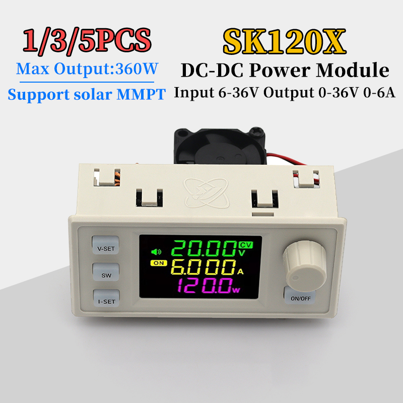 1/3/5 Stuks SK120X DC Buck/Boost Converter CC CV 0.6-30V 6A 5V 6V 12V 24V Power Module Verstelbare Gereglementeerde Laboratorium Voeding