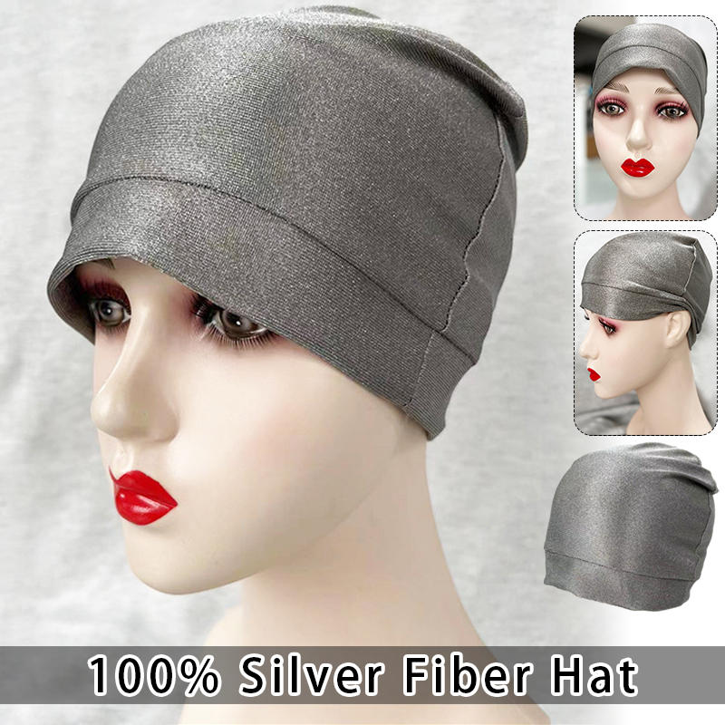 Berretto anti-radiazioni 100% fibra d'argento Telefoni cellulari Protezione EMF Cappello pullover Uomo Donna Berretti con protezione delle onde elettromagnetiche