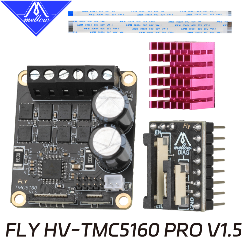 Mellow Fly 24 В/48 В HV TMC5160 Pro V1.5 Драйвер шагового двигателя StepStick SPI Silent для деталей 3D-принтера Marlin/Klipper/RRF