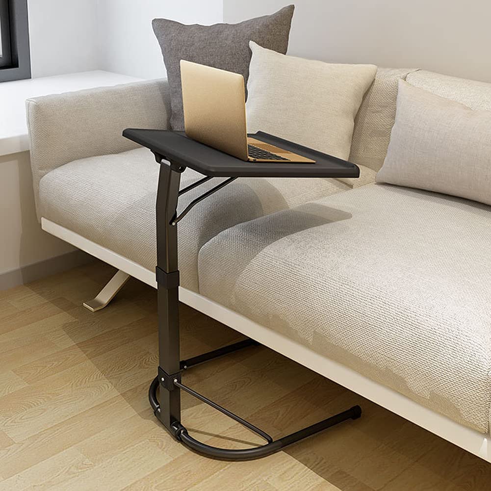 Klappbarer Beistelltisch für tragbaren Computer, höhen- und neigungsverstellbar, leicht und tragbar, für Bett, Sofa, draußen, Farbe: Schwarz, Maße: 43x43x63/70/76 cm