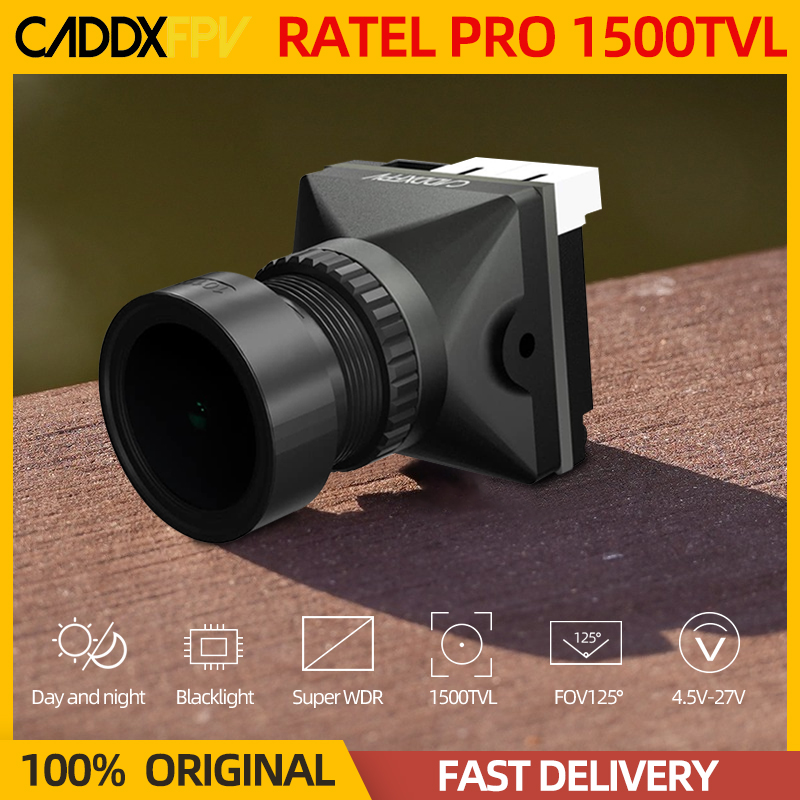 ในสต็อก Caddx Ratel PRO กล้อง FPV 1500TVL 16:9/4:3 NTSC/PAL FOV125 °   กล้องกลางคืน Blacklight สําหรับ FPV โดรน CADDXFPV