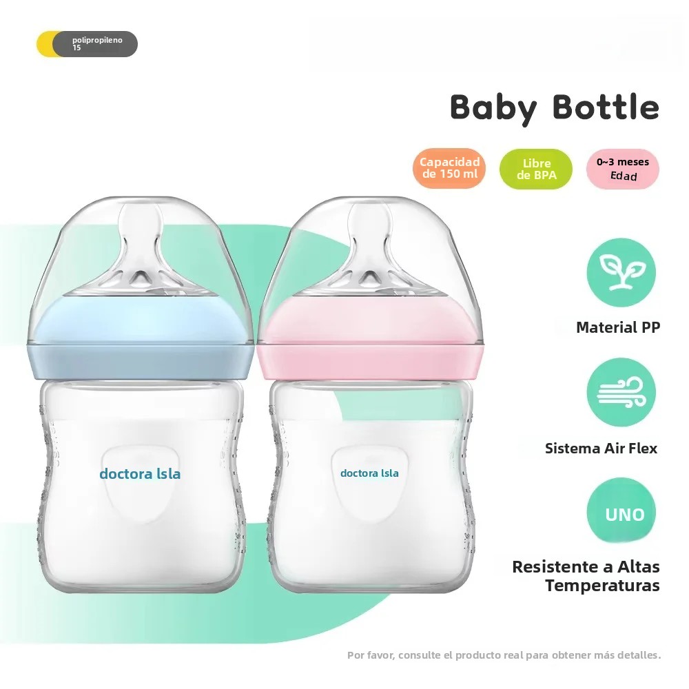 Biberón de PP para bebé, biberón para recién nacido de 150/240/330ML con asa, biberón para alimentación, suministros de alimentación para recién nacidos, sin BPA