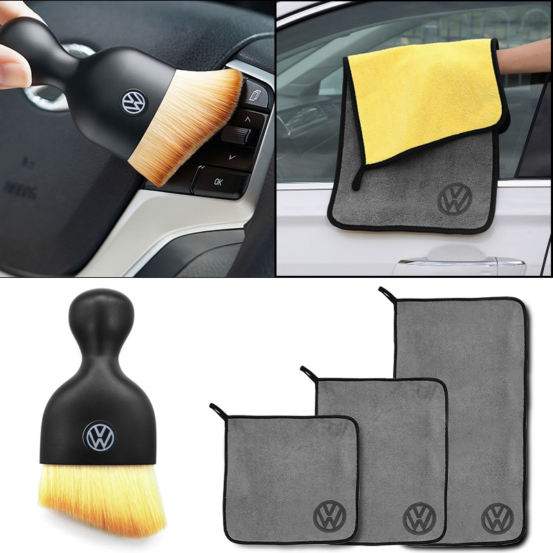 Car Wash Microfiber Towel Auto Cleaning Tool Soft Brush Drying Rag Cloth For VW Golf 5 4 6 GTI Jetta Scirocco Touran Polo Beetle