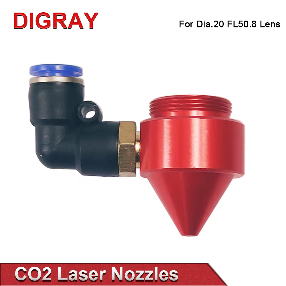 DIGRAY boquilla de aire láser para lente FL50.8mm de diámetro 20mm, cabezal láser en máquina de corte y grabado CO2