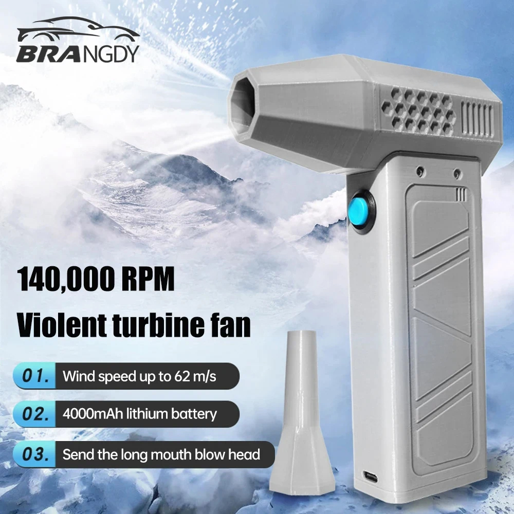 2024 Mini Turbo Jet-ventilator 140000 RPM borstelloze motor Verstelbare windsnelheid Handheld kanaalventilator 52M/S Turboventilator met vermogensdisplay