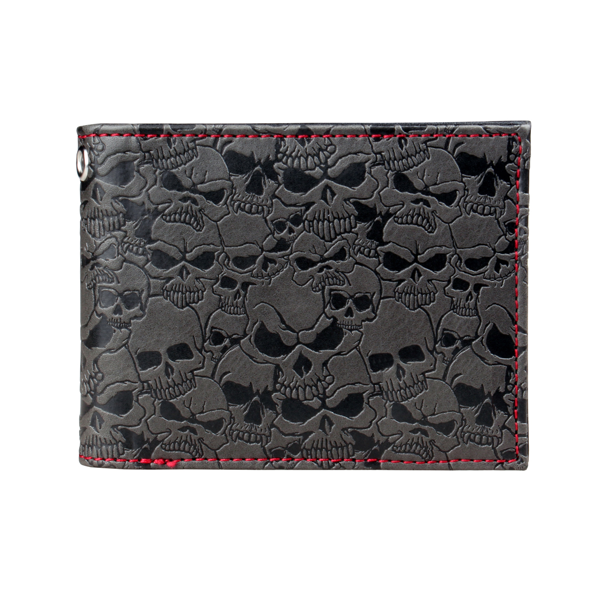 Portefeuille double pli crâne, porte-carte de crédit polyvalent