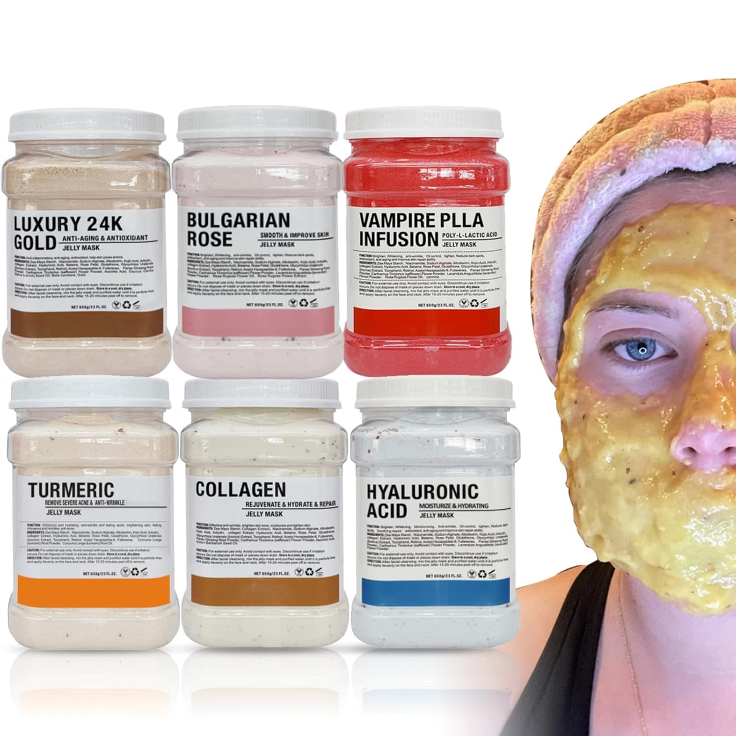 6 STKS Jelly Masker Poeder Groothandel 650G Professionele Maskers Schoonheidssalon Gebruik Gezichtsverzorgingsproducten