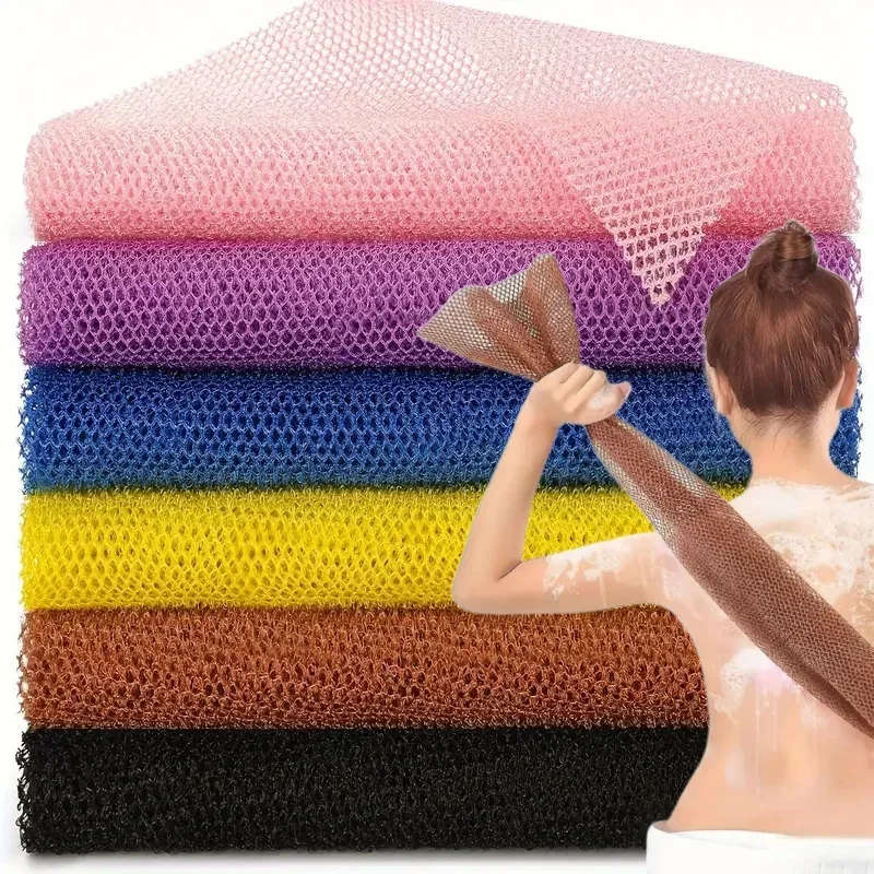 Esponjas Esfoliantes Africanas de Malha Dupla Face para Banho e Duche, para Pele Suave e Esfoliação das Costas