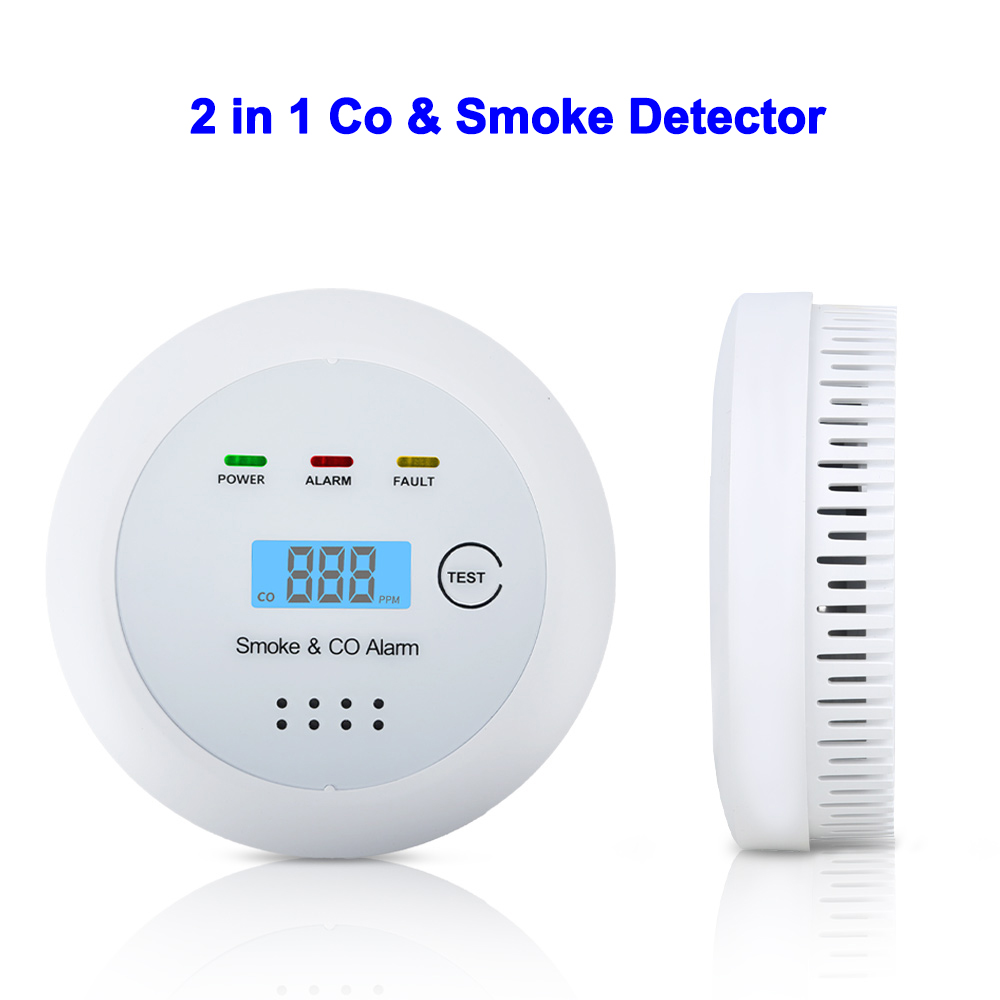 Detector de Humo y Monóxido de Carbono 2 en 1 TAIBOAN con Pantalla LCD, Sensor de Humo y Sonido para Habitaciones, Cocinas y Tiendas, Alerta de Incendio