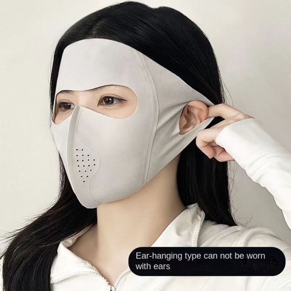 Nuevo Máscara de seda de hielo transpirable, máscara de protección solar Anti-UV sin rastro, máscara facial para