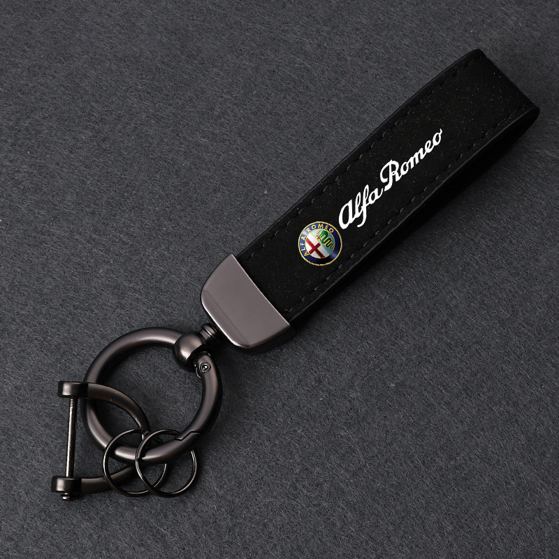 Llaveros con insignias de cuero de lujo para coche, llaveros para Alfa Romeo Sportiva Giulia Giulietta 159 156 Stelvio, accesorios para automóvil, 1 ud.