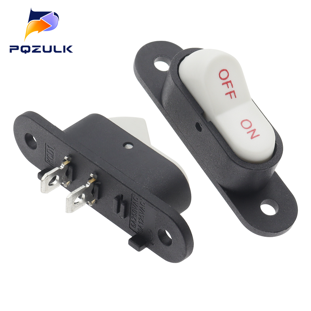 Blanco 2 pines luz ON/OFF interruptor de botón de barco 250V 6A AC AMP 125V 10A Wok eléctrico interruptor de arranque en casa